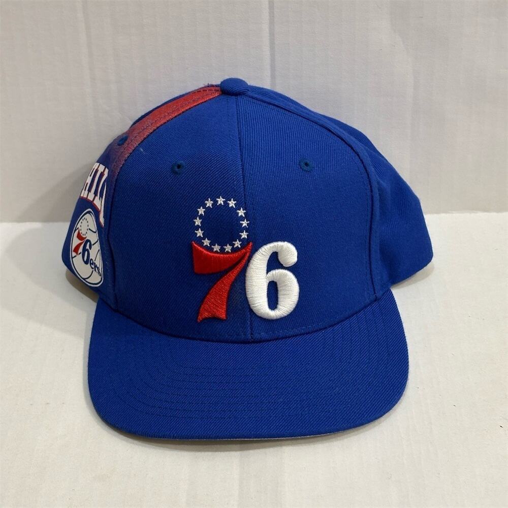 Mitchell & Ness Philadelphia 76ers Snapback Hat Blue One Size NBA
